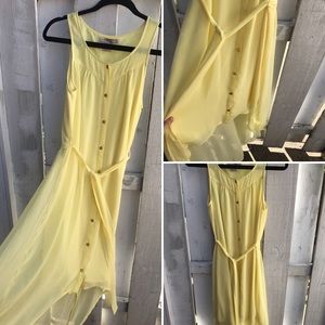 NWT Love21 Cute Yellow High Low Summer Sun Dress